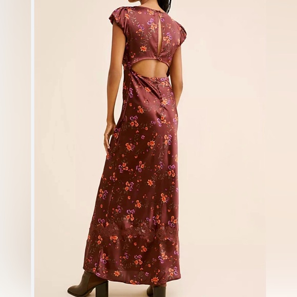 Free People Butterfly Babe Maxi Dress-Boho-Floral-Lace-L - Picture 2 of 12